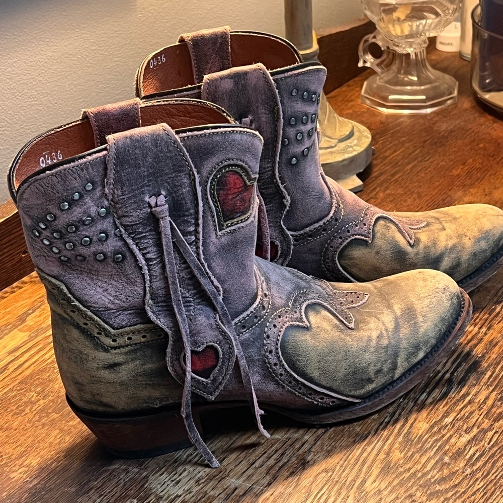 Dan Post Vintage Gray and Tan Ankle Boots